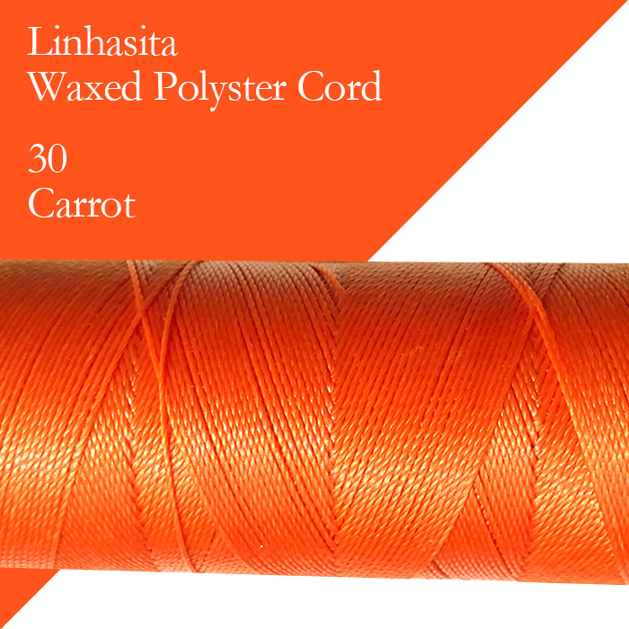 ワックスコード LINHASITA社製 キャロット/太さ0.75mm 長さ約210m/ ロウ引き紐 #30