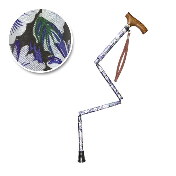 オオサキメディカル 歩行補助杖 すべりにくい杖 伸縮折りたたみ式（紺花／1本）