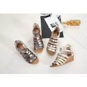 夏 サンダル ウェッジヒール ファスナー シューズ 婦人靴 レディース 韓国ファッション