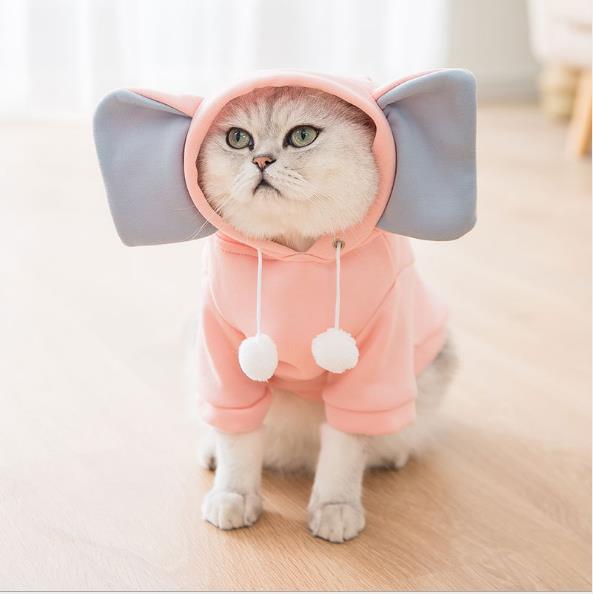 2020秋冬新作猫のセーター大きな耳かわいい象 猫の服　猫二本足の服子犬の犬ペットの服
