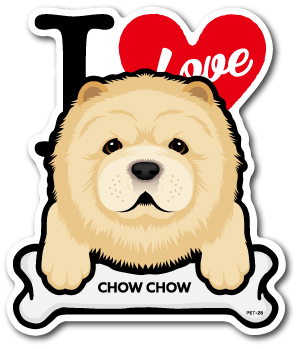 PET-028/CHOW CHOW/チャウチャウ/DOG STICKER ドッグステッカー 車 犬 イラスト アイラブ ペット