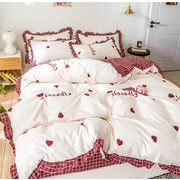 自社生産-高品質！韓国ファッション プリンセススタイル 寝具 4点セット 北欧 ベッドシート