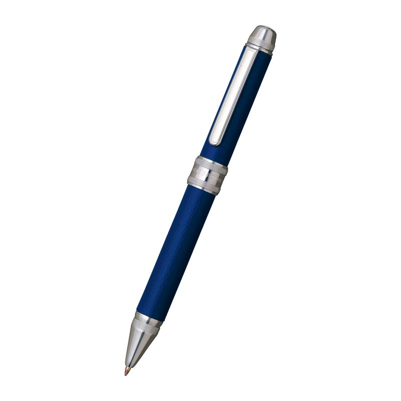 （予約受付・入荷次第）プラチナ ダブルアクションR3レザー 多機能ペン ブルー MWBL-3000 ブルー