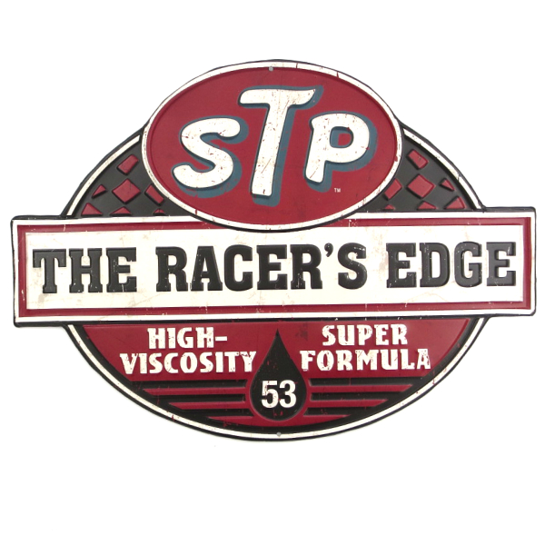 アメリカン ダイカット エンボス メタルサイン STP THE RACER'S EDGE