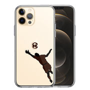 iPhone12 Pro 側面ソフト 背面ハード ハイブリッド クリア ケース サッカー スーパーセーブ