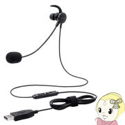 【テレワーク/オンライン学習推奨商品】 ELECOM エレコム 片耳耳栓タイプ USBヘッドセット HS-EP16UBK