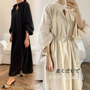 カジュアルコーデのマストアイテム 百掛け ワンビース シンプル レトロ ゆったりする ロングセクション