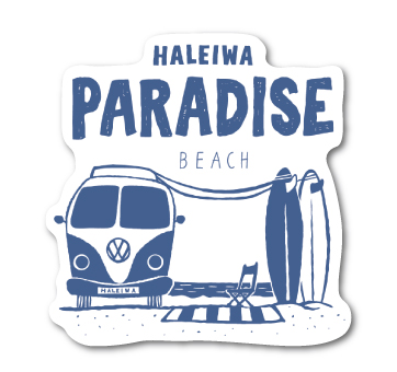 ハレイワハッピーマーケット ステッカー PARADISE ワゴン HHM028 おしゃれ ハワイ