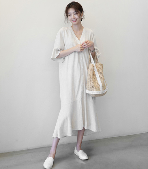 レディースファッション マキシ 夏服 新作 ゆったり ワンピース 韓国ファッション