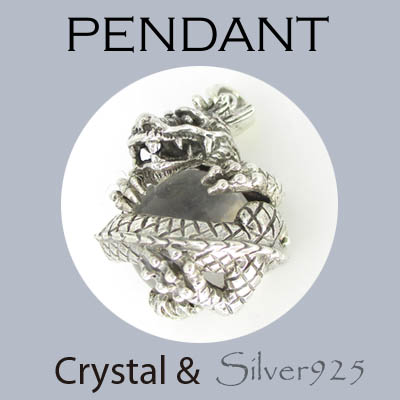 ペンダント-11 / 4-1835 ◆ Silver925 シルバー ペンダント ドラゴン 龍 水晶 (S)
