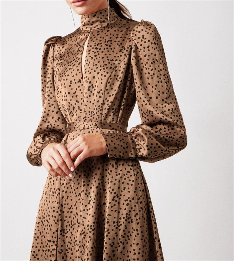 シルエットが美しい INSスタイル ランタンスリーブ ロングスカート ヨーロッパとアメリカ ファッション