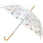 【和雑貨】【和土産】ビニール傘　招き猫2色　黄色　ピンク　かさ　雨　雨がさ　ジャンプがさ　婦人　子供