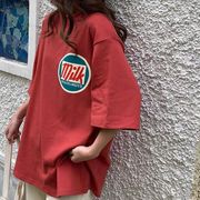 春夏　トップス　Tシャツ　体型カバー　英字　milk　オシャレ　レディースファッション