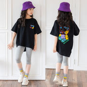 「120－165号」女の子 半袖Tシャツ トップス ラウンドネック カットソー キッズ 子供服