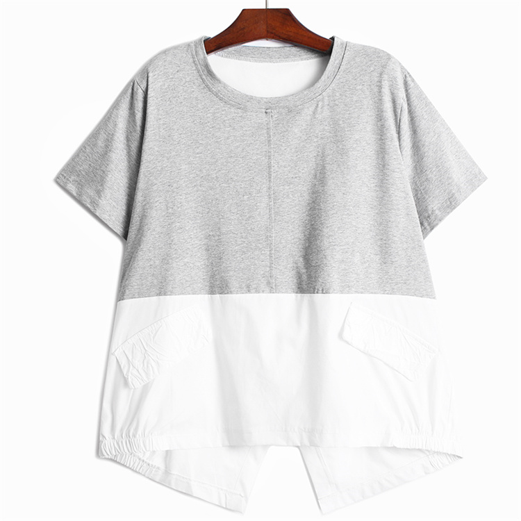 今シーズン大注目！韓国ファッション ラウンドネック 半袖 Tシャツ 怠惰な風 薄手 個性 イレギュラー