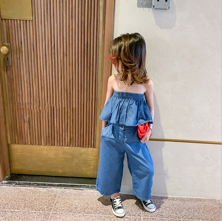 デニム 夏 女の子 上着 ズボン ２点セット 3 8歳 子供服 韓国子供服 キッズ レディースアパレル 香山 株式会社 問屋 仕入れ 卸 卸売の専門 仕入れならnetsea