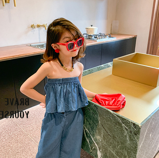 デニム 夏 女の子 上着 ズボン ２点セット 3 8歳 子供服 韓国子供服 キッズ レディースアパレル 香山 株式会社 問屋 仕入れ 卸 卸売の専門 仕入れならnetsea