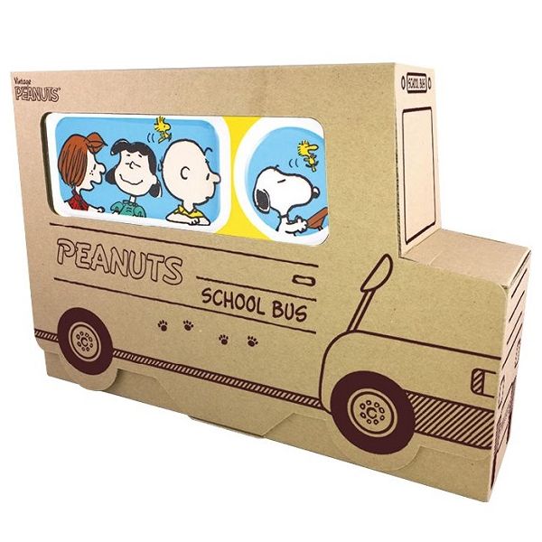 スヌーピーデザインのメラミン製食器セット！ PEANUTS SCHOOL BUS GIFT SET（イエロー）