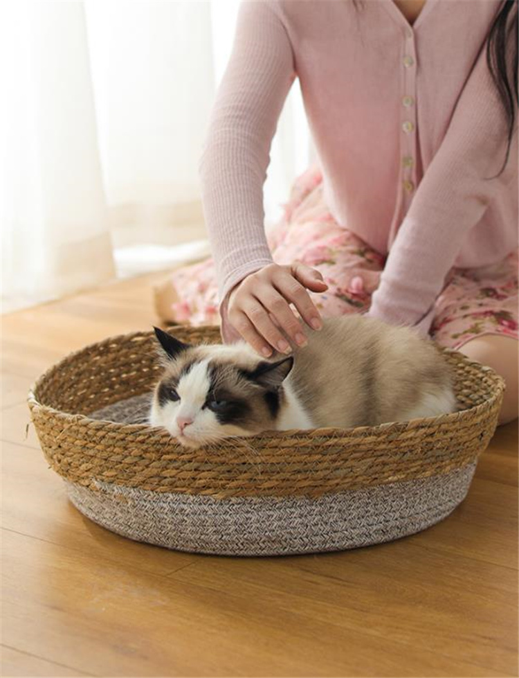 猫の巣 織ります 四季 ユニバーサル 夏 足挽き ベッドハウス マット 犬の巣 ペット用品 通気性 可愛い 快適