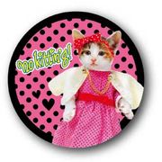 なめ猫 缶バッジ 76mm ドレス LCB314 缶バッジ なめ猫グッズ ねこ ネコ