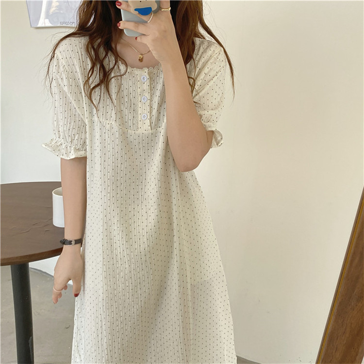 簡単おしゃれに見える服 激安セール パジャマ 半袖 ナイトスカート 夏 ゆったりする 韓国版