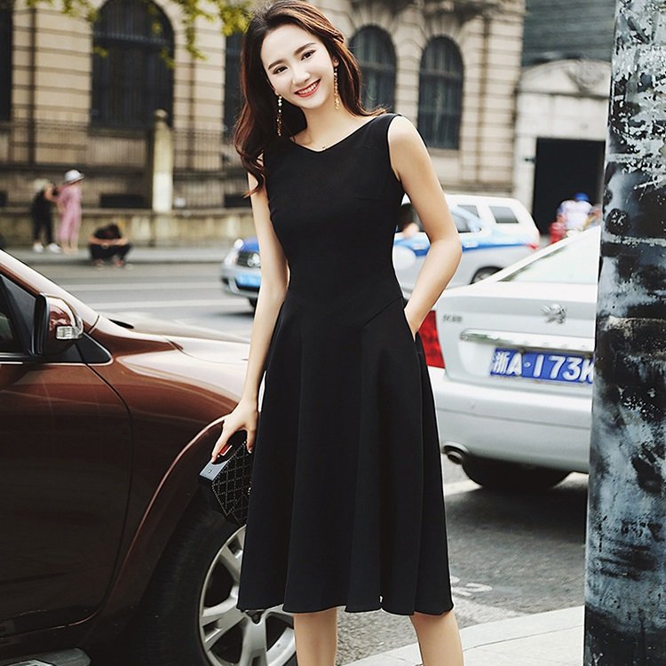 ワンピース レディース ノースリーブ 夏 韓国風 オシャレ 黒 きれいめ ビジネスワンピース アパレル 個人事業主 グッズワン 問屋 仕入れ 卸 卸売の専門 仕入れならnetsea