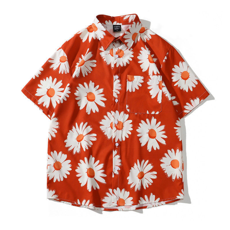 ユニセックス　花柄　アロハシャツ　夏服　カジュアル　大きいサイズ　シャツ