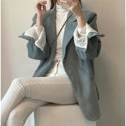 絶賛の衣装 韓国ファッション 快適である スーツ 怠惰な風 コート ヤングスタイル ラペル