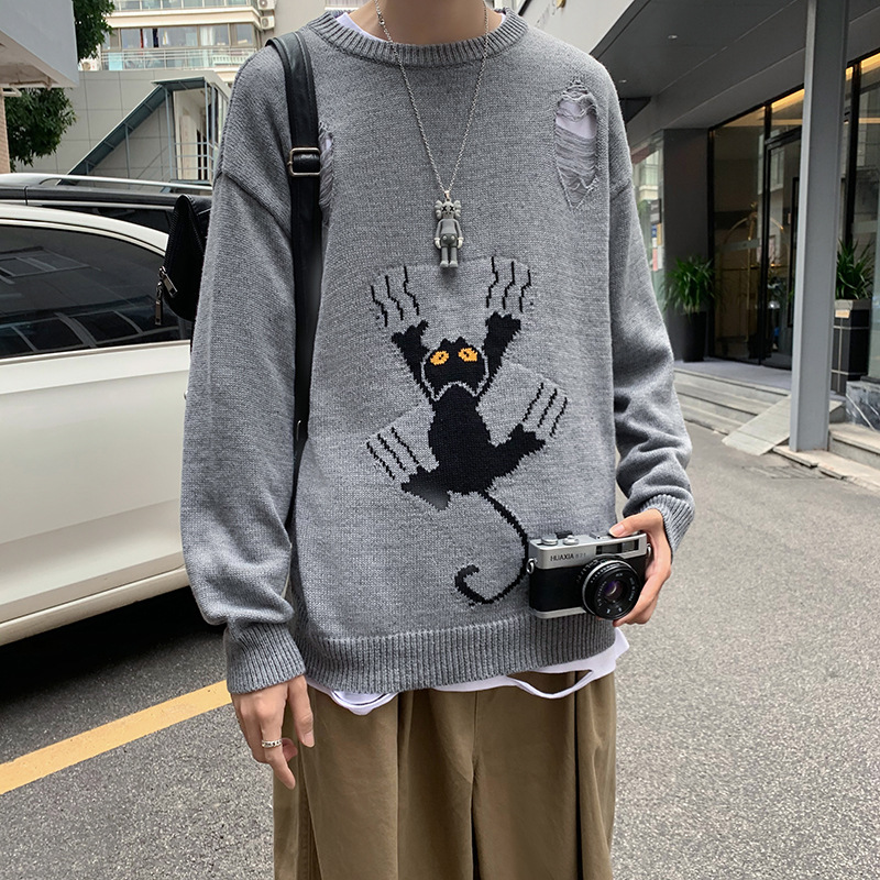 ユニセックス　メンズ　ニット　セーター　トップス　カジュアル　大きいサイズ　ストリート系　渋谷風☆