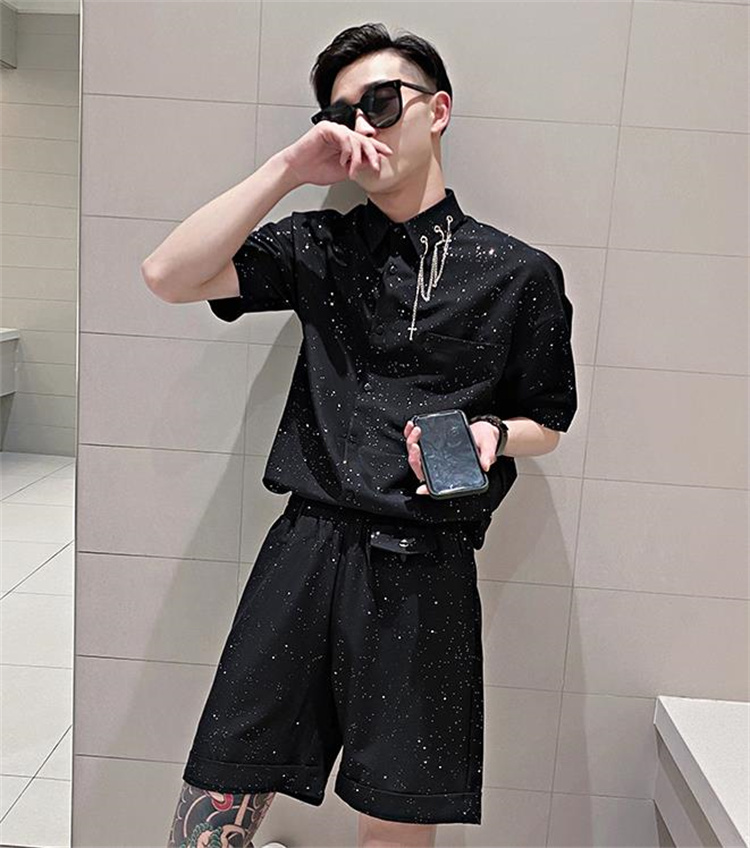 カジュアルコーデのマストアイテム 韓国ファッション ショートパンツ 半袖 シャツ セット 快適である