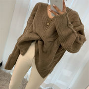 一気に大人モード 韓国ファッション 快適である スリム 麻の花 大人気 セーター ニットトップス