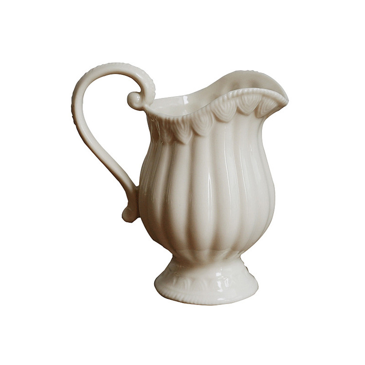 レリーフ レトロ パターン セラミック 小さなミルクジャグ 小さな花瓶 装飾