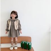 2021秋冬新作  韓国子供服  可愛い  ワンピース  ベストレイヤード風  厚手 長袖   秋冬 韓国ファッション