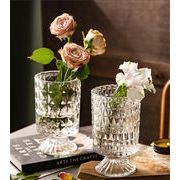 定番 ガラス 花瓶 大口径 透明な レトロ リビングルーム 装飾