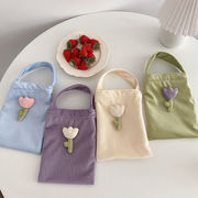 日系  バッグ  手提げかばん  小さい包み  コールテン  携帯の袋  レジャー  可愛 花柄 4色