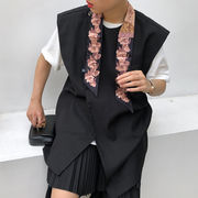 スカーフ　花柄　多機能　ビンテージ　韓国ファッション　100x6cm