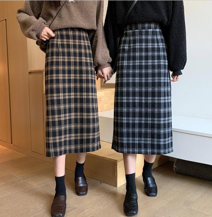 新しい秋と冬の2021年の韓国語版のロングスカートスカートはとてもファッショナブルです