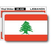 SK430 国旗ステッカー レバノン LEBANON 100円国旗 旅行 スーツケース 車 PC スマホ