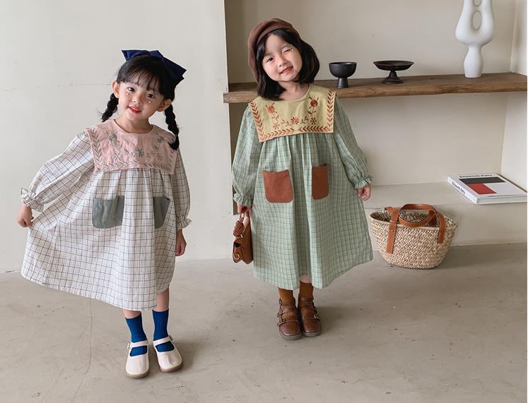 2021秋冬新作 韓国子供服 キッズ服  トップス 長袖 ワンピース 女の子 ２色 韓国ファッション