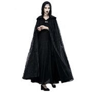 コスプレ 衣装 送料無料 女性 黒ローブ 魔女 フード付き ドレス 羽織り 大人女性用 コスプレ衣装