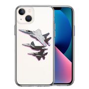 iPhone13 側面ソフト 背面ハード ハイブリッド クリア ケース 戦闘機 F-15J 編隊飛行 ブレイク ！