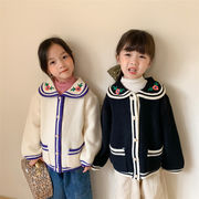 良かったです 韓国ファッション 秋 可愛い 女赤ちゃん 人形の襟 ししゅう ニットカーディガン 気質 子供服