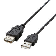【5個セット】エレコム RoHS対応USB延長ケーブル/0.5m/ブラック USB-ECO