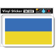 SK332 国旗ステッカー ウクライナ UKRAINE 国旗 PC スマホ スーツケース