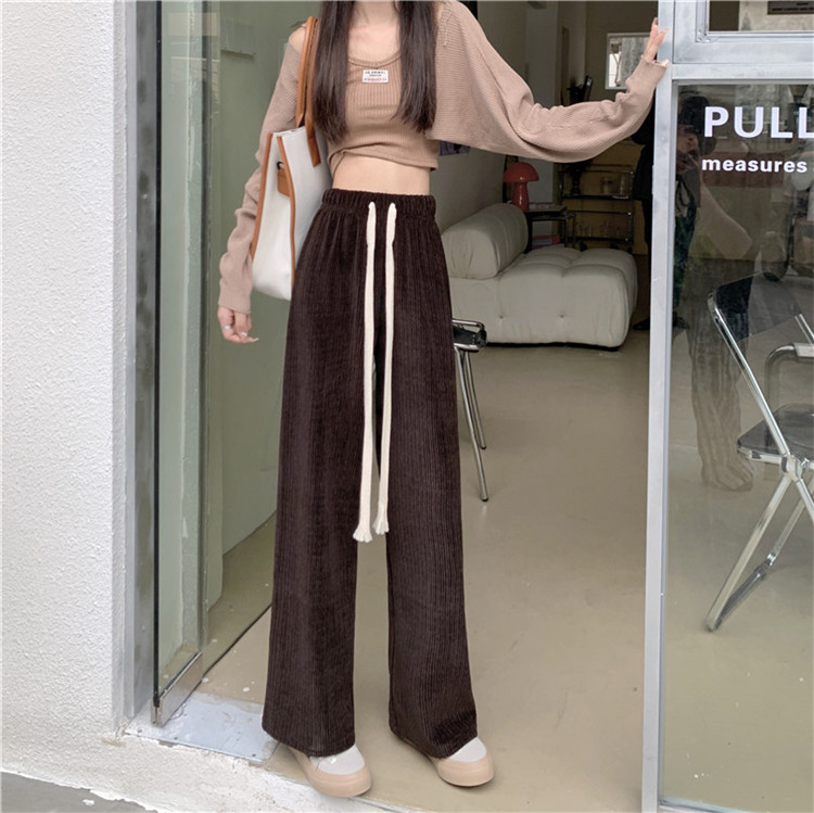 ファッション祭り特価中 ハンギングストリップ 伸縮性ウエスト ワイドレッグ カジュアルパンツ Www Watsons Biz Id