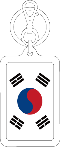 【選べるカラー】KSK221 韓国 KOREA 国旗キーホルダー 旅行 スーツケース