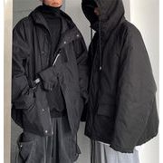 韓国ファッション 2021 冬 ゆったりする カジュアル 減齢 厚手 フード付き コート 綿の服 カップルウェア