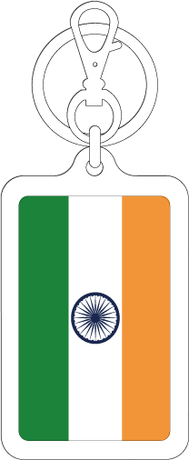 【選べるカラー】KSK210 インド INDIA 国旗キーホルダー 旅行 スーツケース