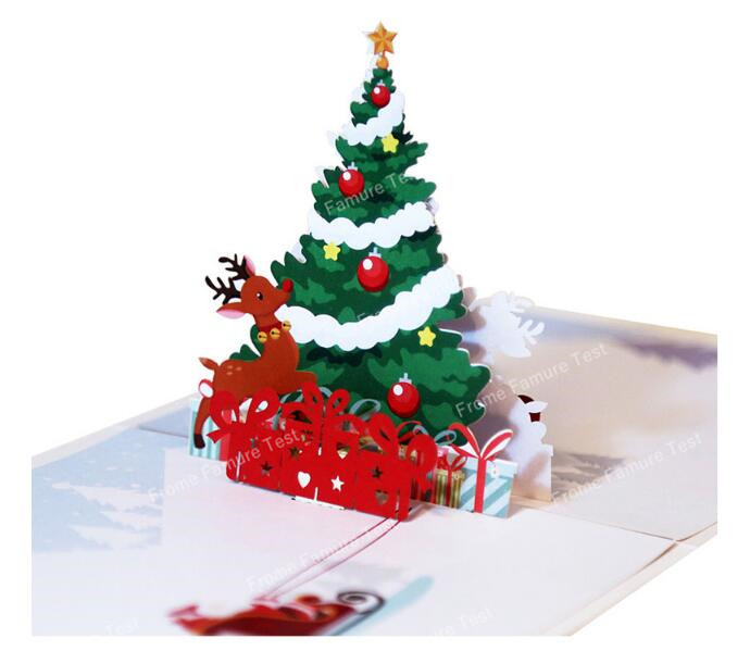 クリスマスカード，3 dグリーティングカード，クリエイティブグリーティングカード