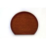木製半月皿　 【摺り・天黒・天朱】
